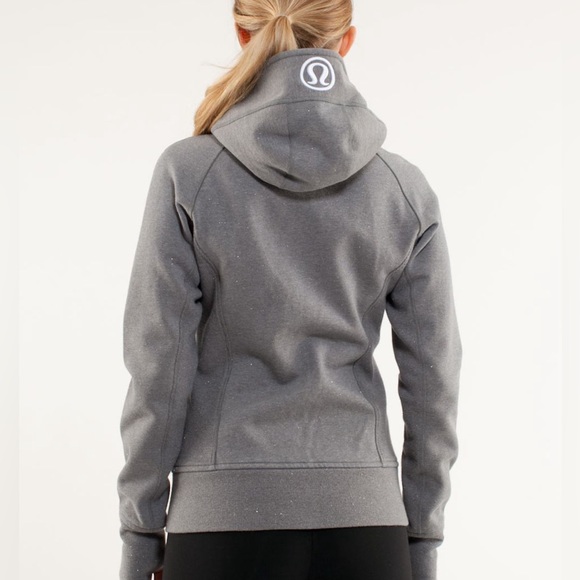 Sparkle Gray Full Length Zipper Scuba With Hood - Picture 2 of 4